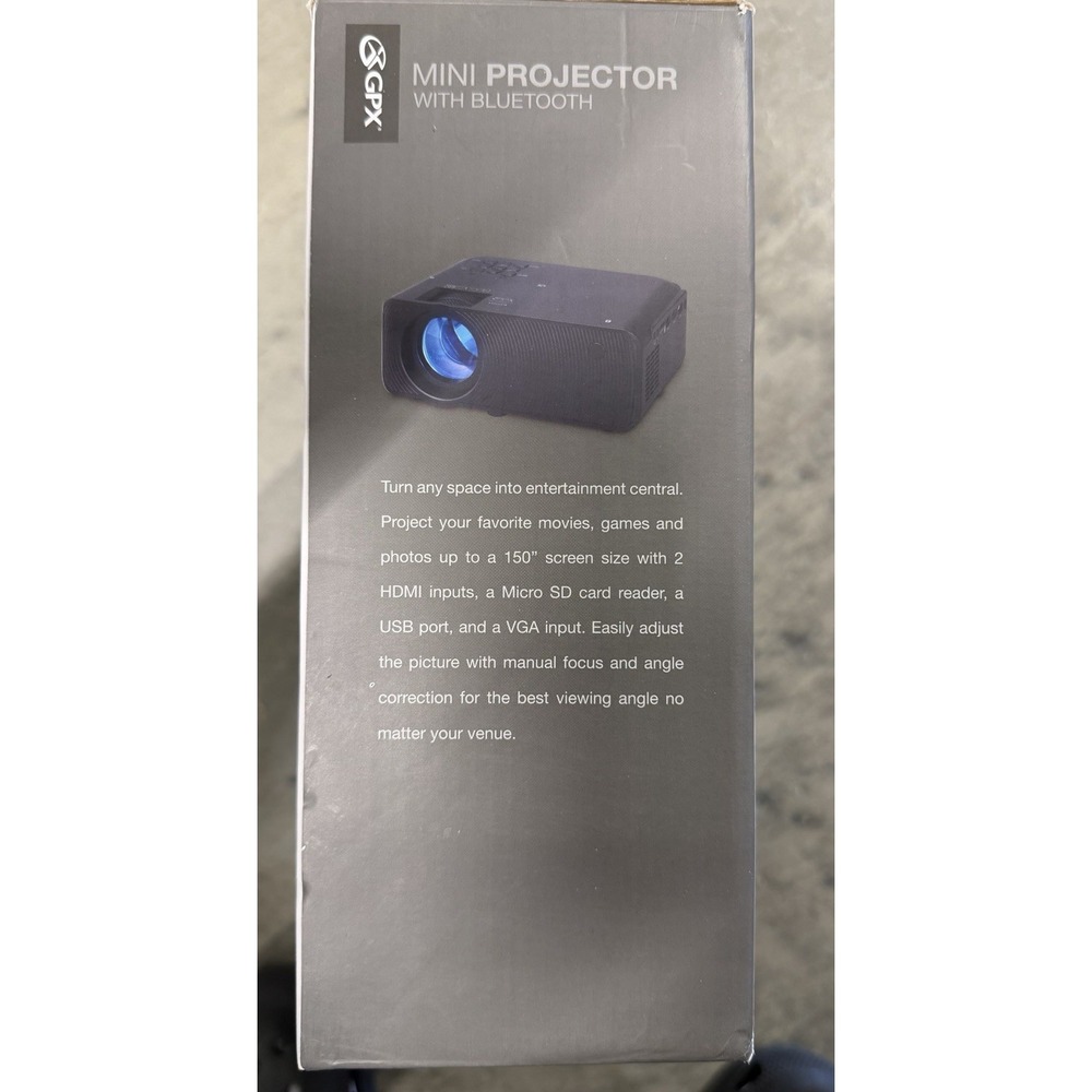 GPX Mini Portable Projector With Bluetooth, New - Picture 4 of 5